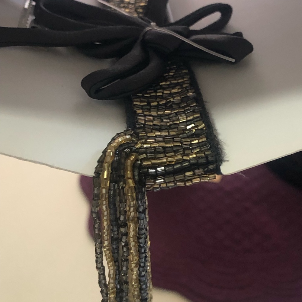 Zara Black and Gold Fringe Choker Necklace - Picture 4 of 4